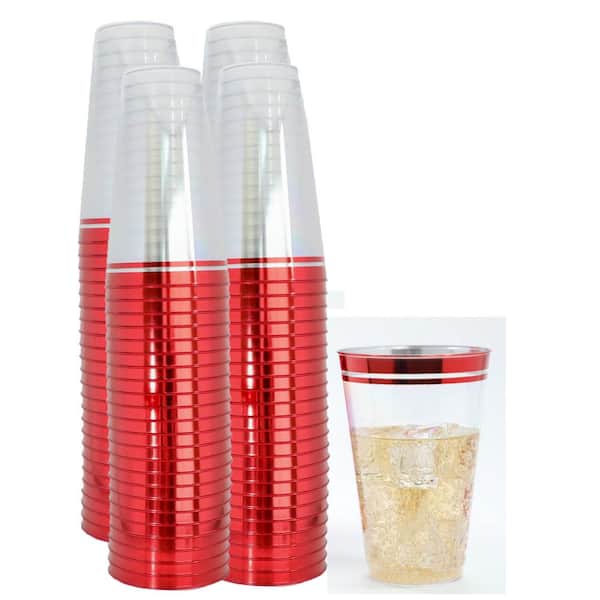 16 oz. Bulk 50 Ct. Carnival Red & White Stripe Disposable BPA-Free
