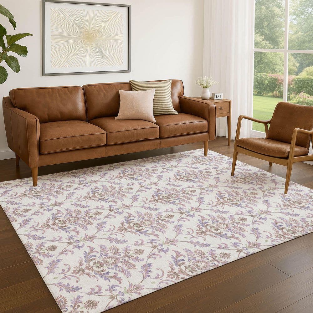 Chantille Machine Washable Indoor/Outdoor Abstract ACN2325 Lavender 5 ft. x 7 ft. 6 in. Area Rug price history on PriceWatchPro