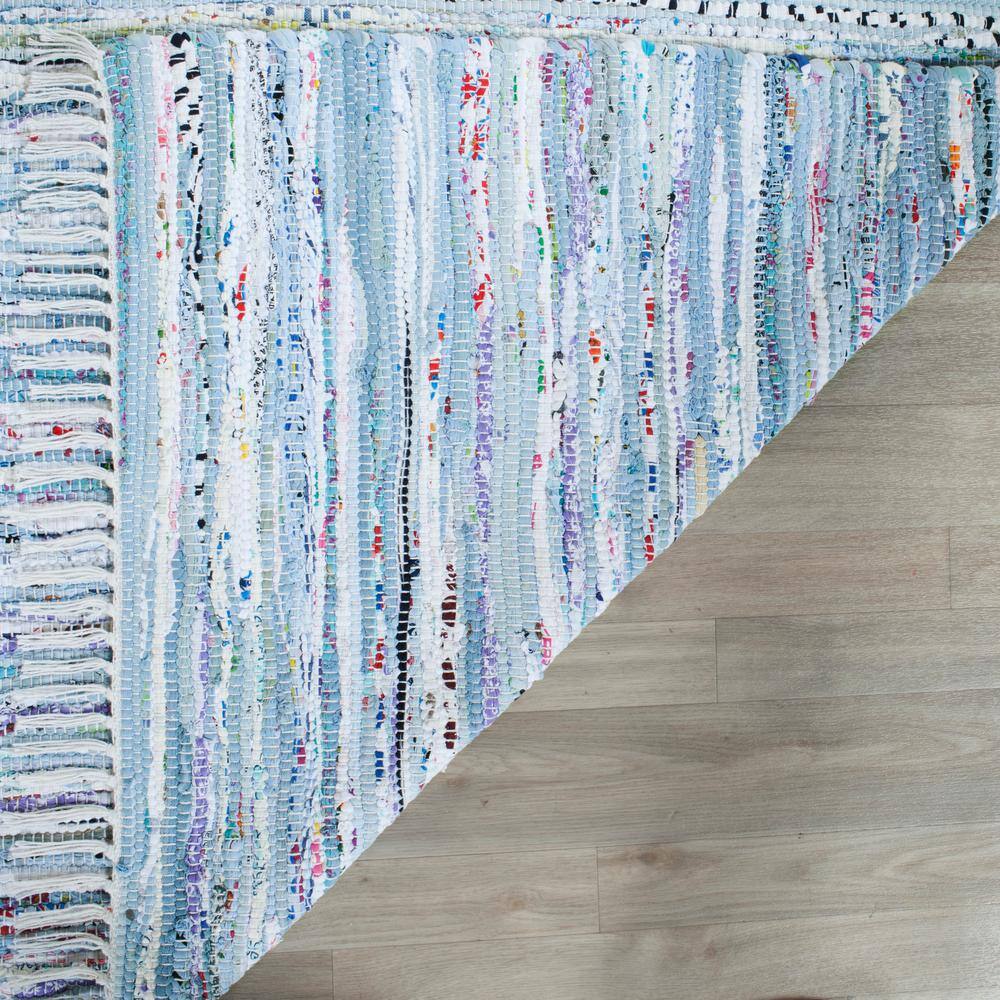 Hand-Woven Striped Purple Cotton 27'' x 14'' Rag Runner Rug