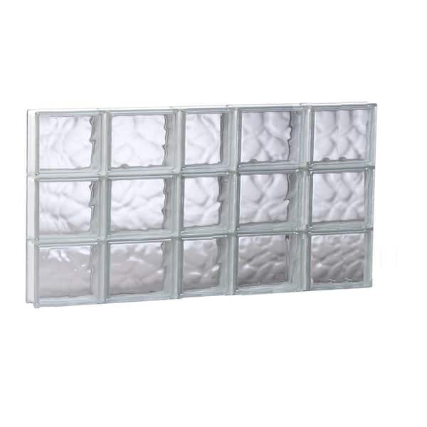 Clearly Secure 36.75 in. x 17.25 in. x 3.125 in. Frameless Wave Pattern Non-Vented Glass Block Window