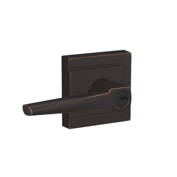 Schlage Custom Eller Aged Bronze Upland Trim Keyed Entry Door Lever