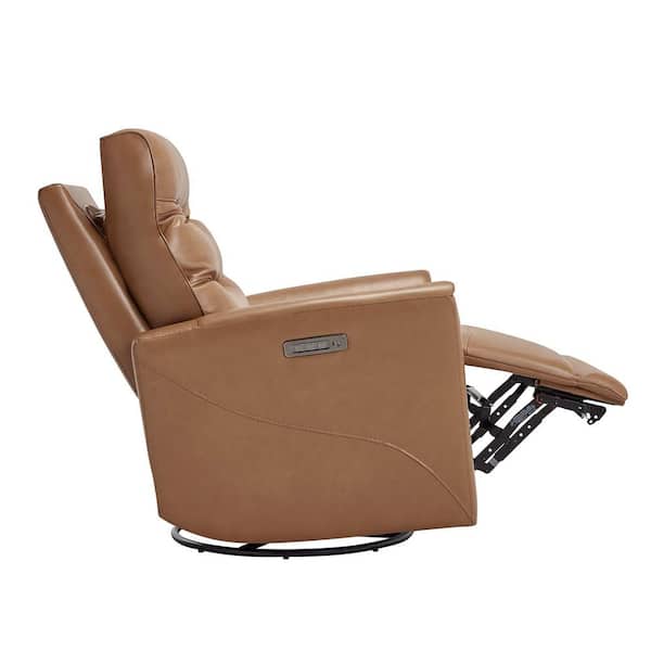Dylan Saddle Leather Triple Motor 270° Swivel Glider Recliner with Adjustable Headrest, Lumbar USB and Type-C Charging