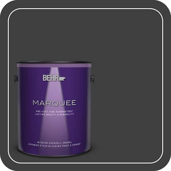 BEHR MARQUEE 1 gal. Black One-Coat Hide Eggshell Enamel Interior Paint & Primer