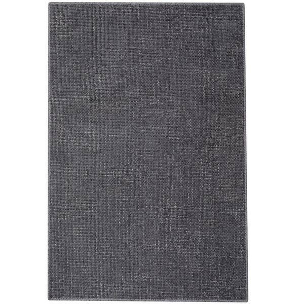 Garvee Modern Solid Rug Machine Washable Rug Low Pile Floor Cover Anti-stain Non-slip for Bedroom Hallway Dark Gray，5X7ft
