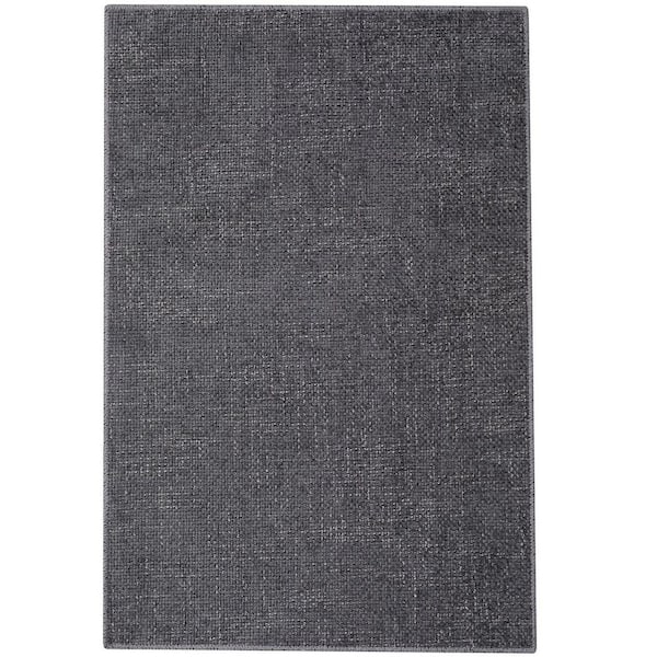 Garvee Modern Solid Rug Machine Washable Rug Low Pile Floor Cover Anti-stain Non-slip for Bedroom Hallway Dark Gray，9X12ft