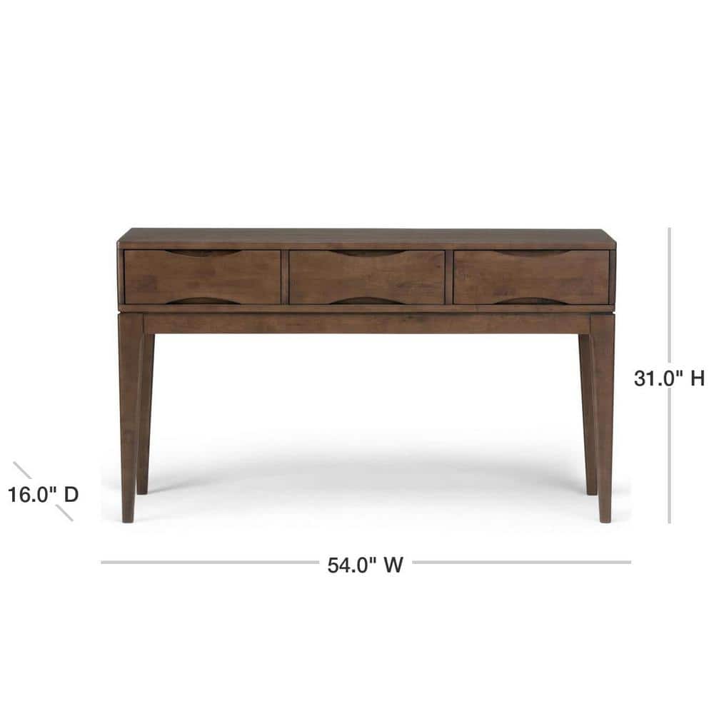 Harper Walnut Brown Solid Wood Console Table with Storage