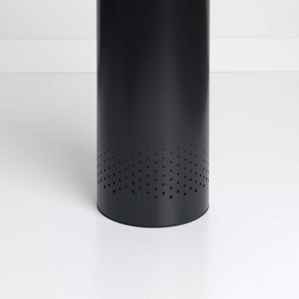 Matte Black Upright Laundry Hamper with Cork Lid