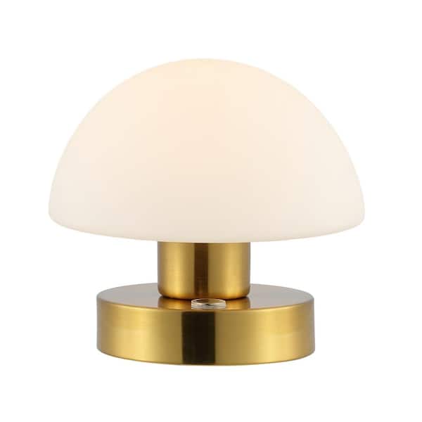 Zoe 5.75 in. Brass Gold/WhiteModern Minimalist Iron Rechargeable Integrated LED Table Lamp