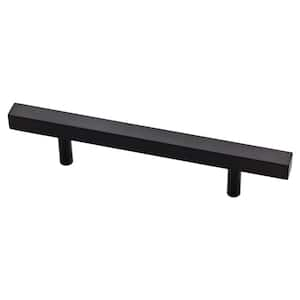 Square 3-3/4 in. (96 mm) Matte Black Cabinet Drawer Bar Pull