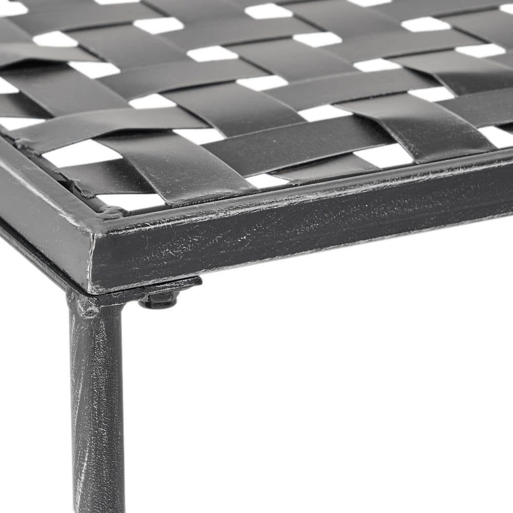 Petra Black Iron Outdoor Patio Coffee Table