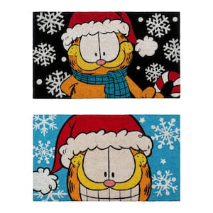 Garfield Snowflakes 20 in. x 34 in. Coir Door Mat (2-Pack)
