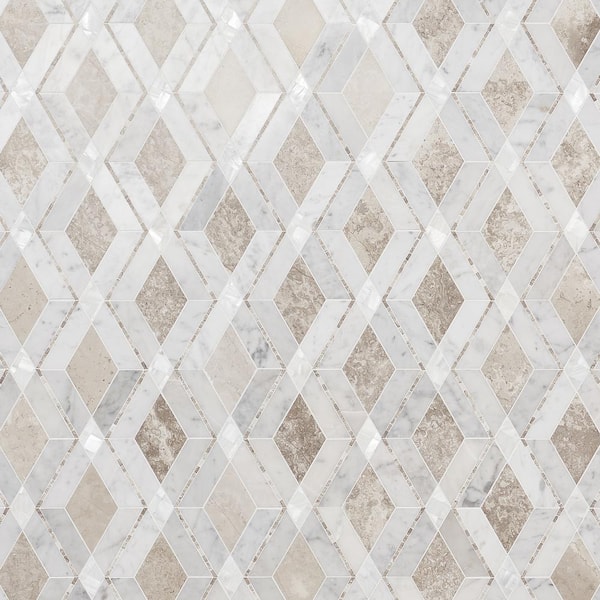 Ivy Hill Tile Benes Champagne 10.02 in. x 10.02 in. Polished Marble and Pearl Wall Mosaic Tile (0.69 sq. ft./Each)