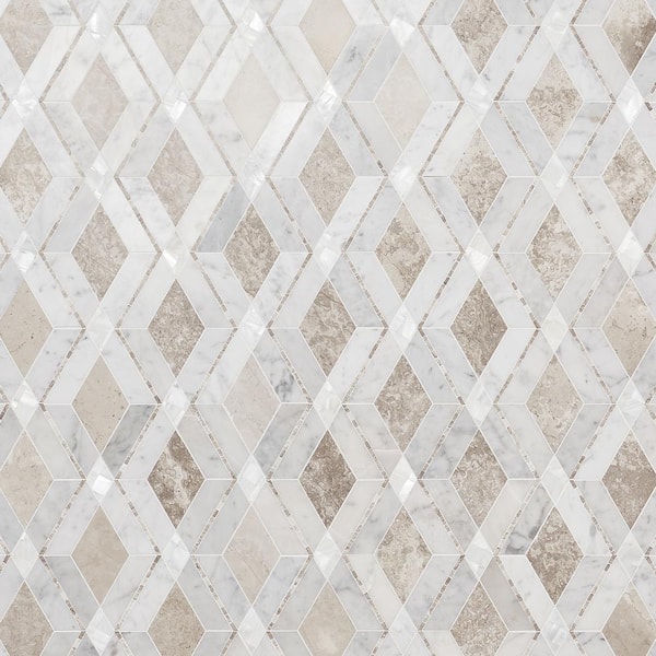 Benes Champagne 10.02 in. x 10.02 in. Polished Marble and Pearl Wall Mosaic Tile (0.69 sq. ft./Each)