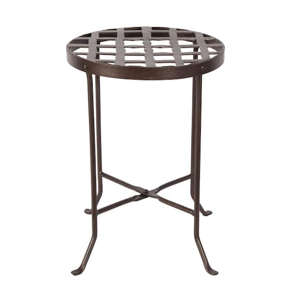 Achla Designs Medium Round Table Flowers Plant Stand, (16 Inch Tall), Roman Bronze Powder Coat Finish