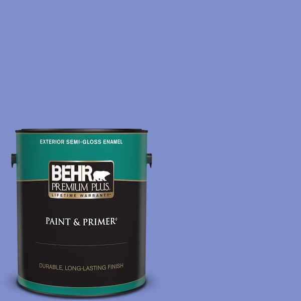 BEHR PREMIUM PLUS 1 gal. #P540-5 Pansy Garden Semi-Gloss Enamel Exterior Paint & Primer