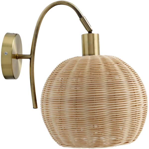 Melange MEG-002 16 in. L x 10 in. W x 15 in. H ,Natural ,Wall Sconce