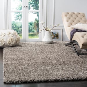 Milan Shag 10 ft. x 10 ft. Gray Square Solid Area Rug