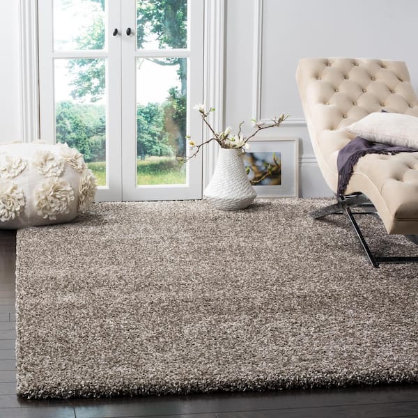 Milan Shag Gray 11 ft. x 16 ft. Solid Flokati Area Rug