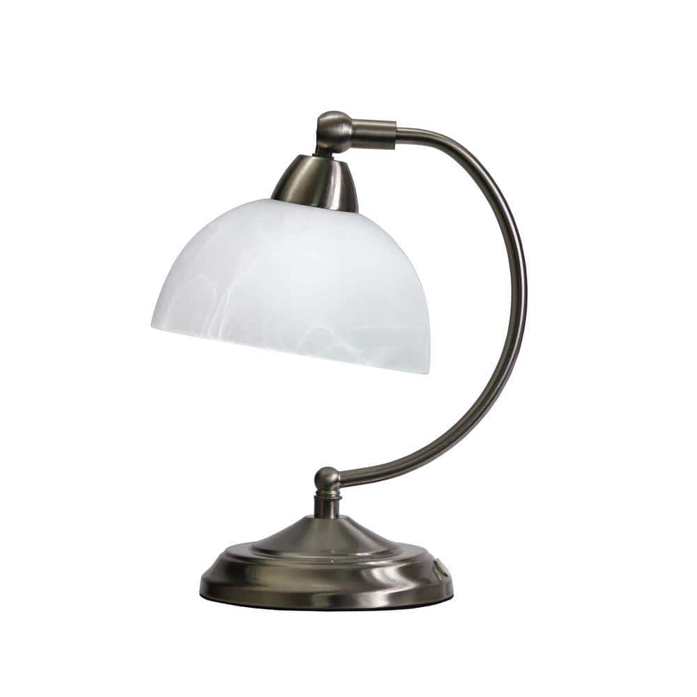 Elegant Designs 11 In Brushed Nickel, Table Lamp With Dimmer Control