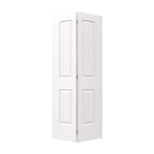 32 in. x 80 in. Santa Fe White Painted Smooth Molded Composite Closet Bi-fold Door