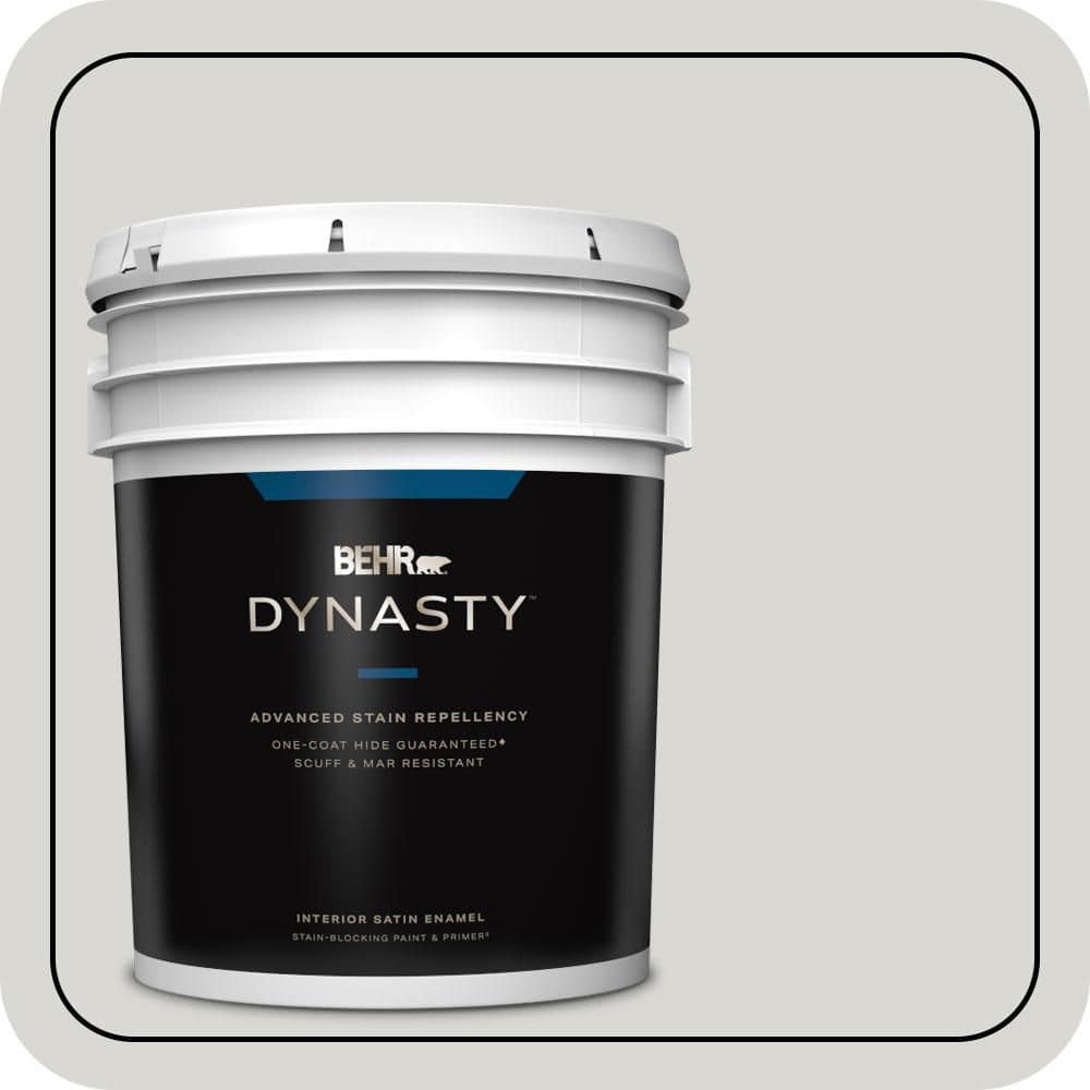 BEHR DYNASTY 5 gal. #N360-1 Seagull Gray Satin Enamel Interior Stain ...