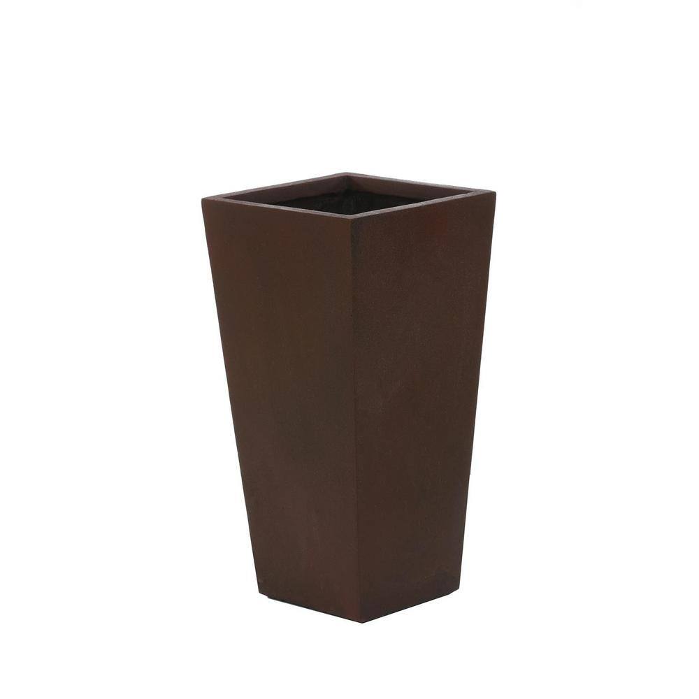 Rustic Brown Tall Square Tapered Planter