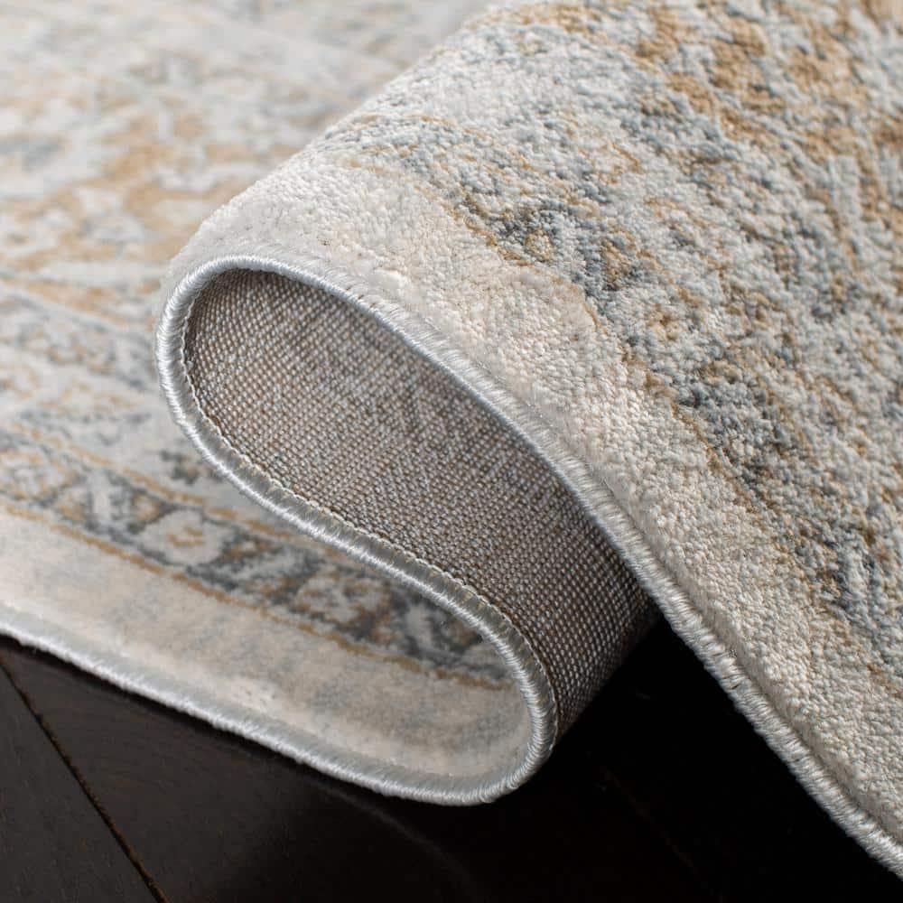 Jasper 8' x 10' Grey and Red Abstract Synthetic Rug