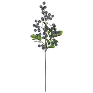 Artificial 15 in. Blue Berry With Leaves Pick
