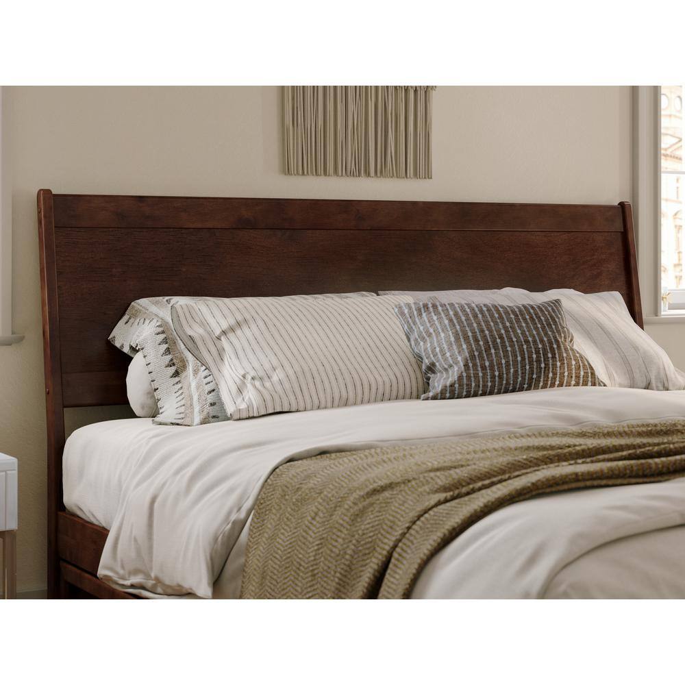 Casanova Dark Walnut King Wood Platform Bed with Storage Drawers