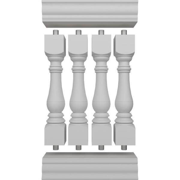Ekena Millwork Fiberthane Bradford Balustrade 24 in. L x 42 in. H Fiberglass Railing Kit