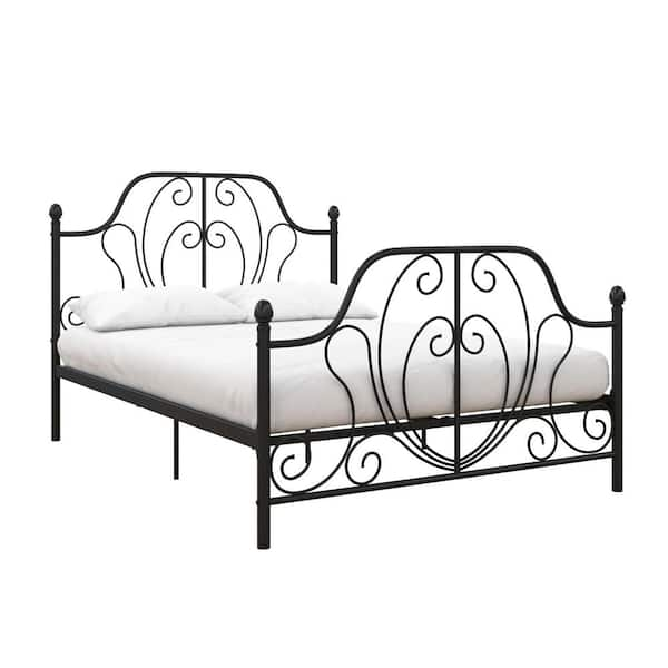 DHP Lucy Black Metal Queen Size Bed Frame DE60313 - The Home Depot