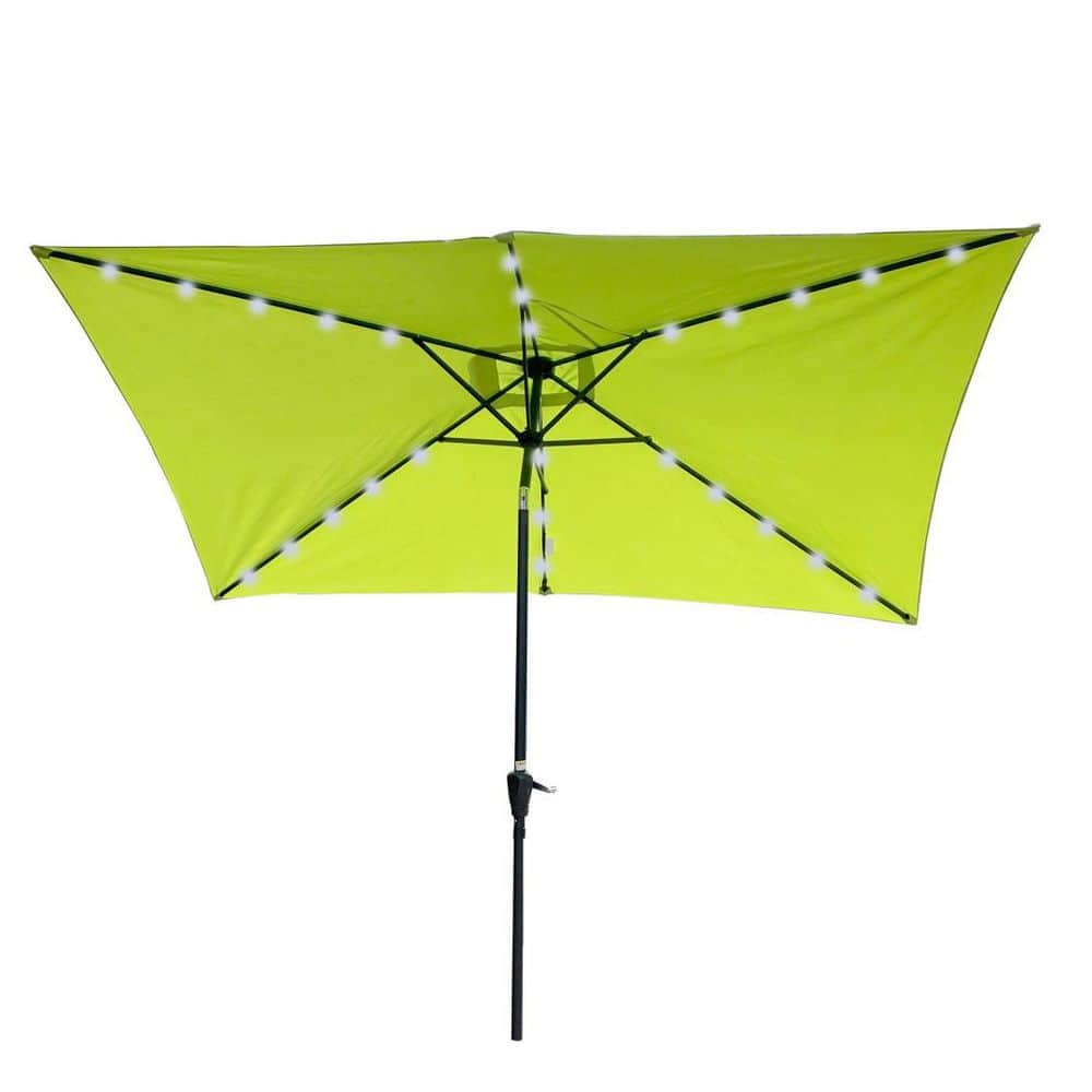 10 ft. Outdoor Market Solar LED Lighted Patio Umbrella with Crank and Push Button Tilt in Lime Green price history on PriceWatchPro