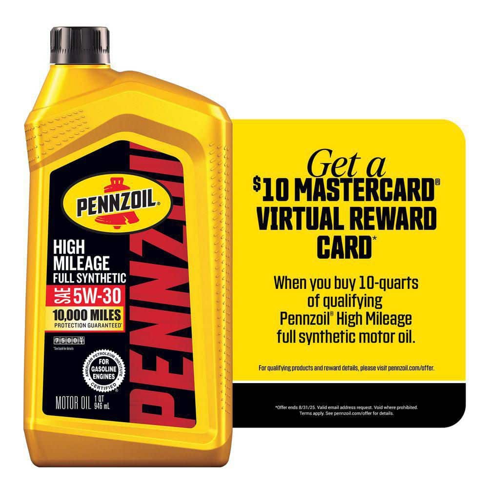Pennzoil High Mileage Full Synthetic 5W-30 Motor Oil  1 Quart