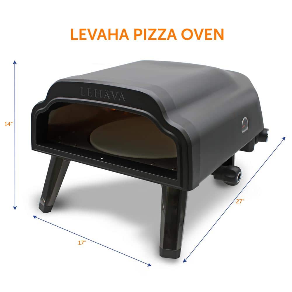 Lehava 14-inch Black Stainless Steel Portable Outdoor Propane Pizza Oven