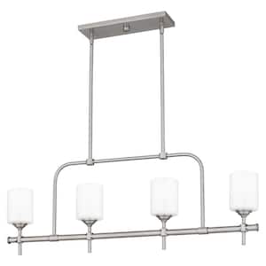 Aria 4-Light Antique Polished Nickel Chandelier with Opal Glass