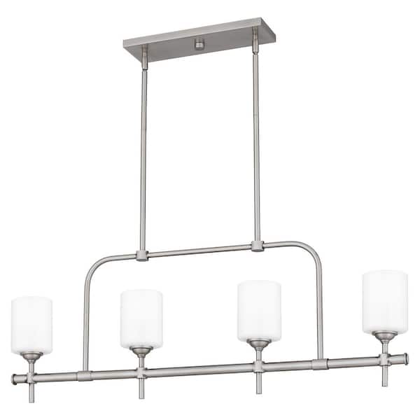 Quoizel Aria 4-Light Antique Polished Nickel Chandelier with Opal Glass