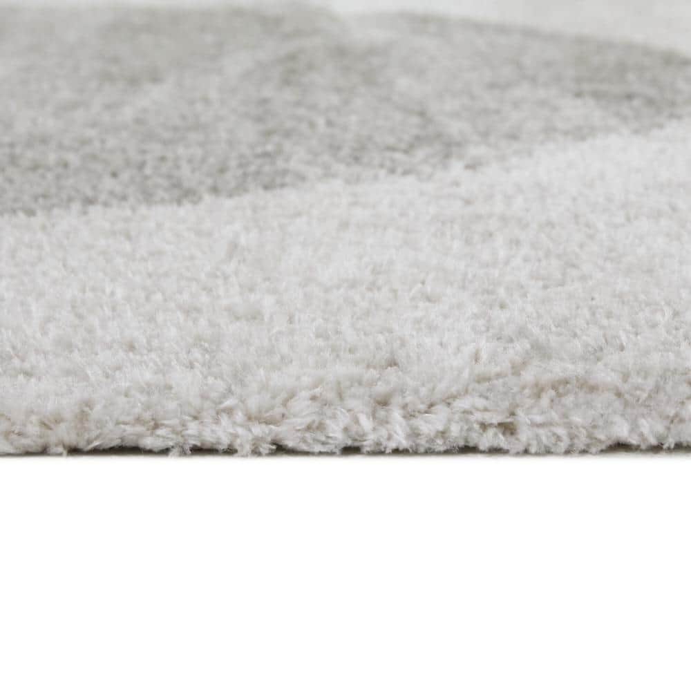 Higham Cream and Gray Rectangular Stain-Resistant Kids' Rug