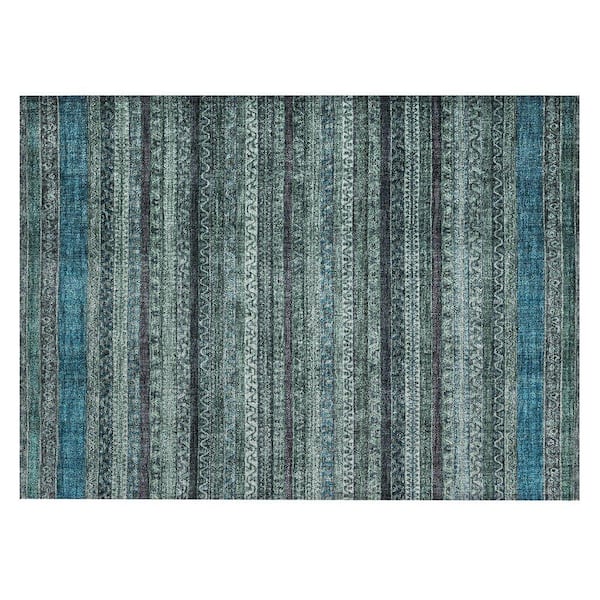 Chantille Machine Washable Indoor/Outdoor Abstract ACN2741 Teal 3 ft. x 4 ft. Area Rug
