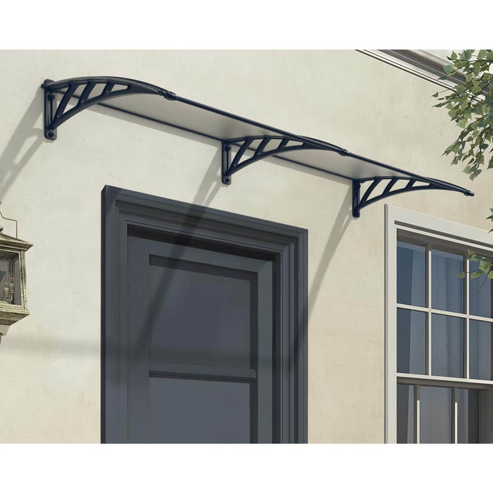 Neo 8' x 3' Gray and Clear Polycarbonate Window and Door Awning