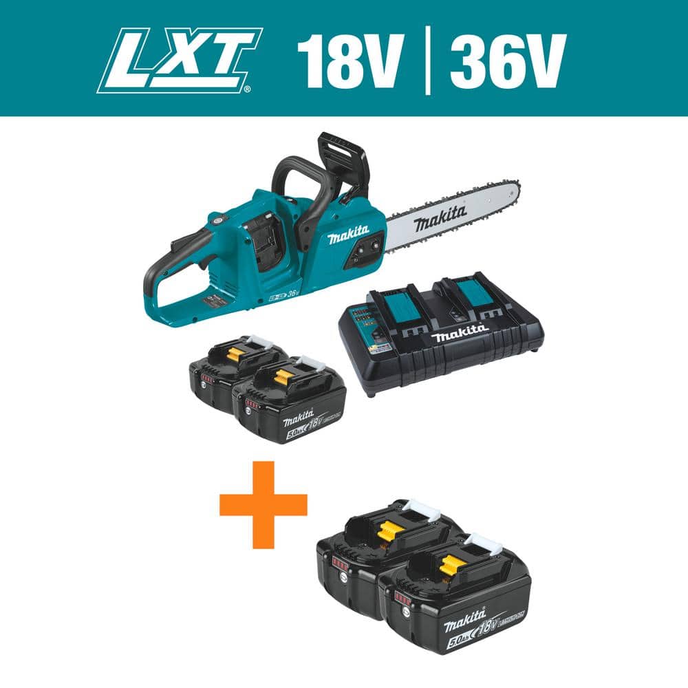 Makita LXT 14 in. 18V X2 (36V) Brushless Electric Battery Chainsaw