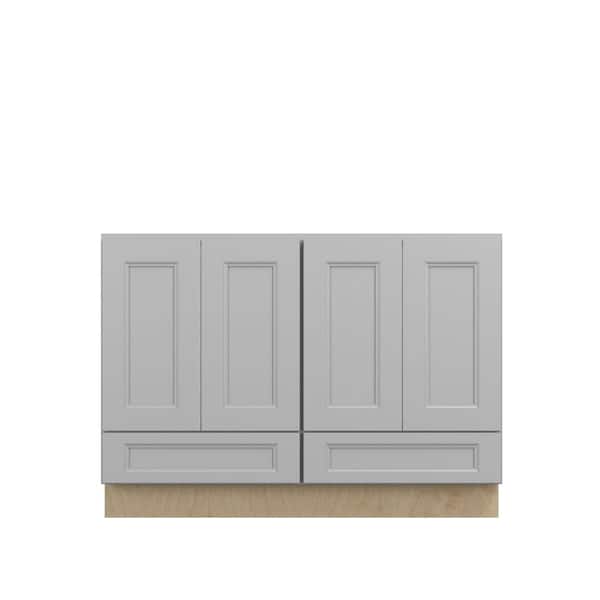 Unbranded Rockingham Recessed 48 in. W x 34.5 in. H x 21 in. D in Painted Stratus Plywood Assembled Bath Base w/Bottom Drawer