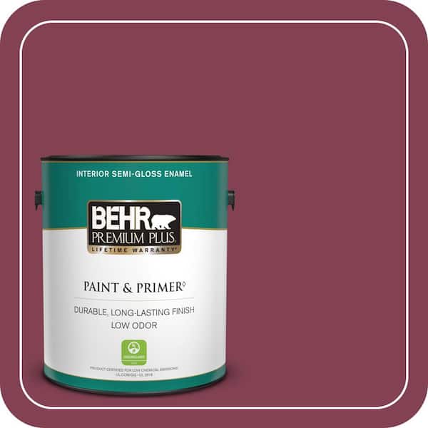 BEHR PREMIUM PLUS 1 gal. #M130-7 Sugar Beet Semi-Gloss Enamel Low Odor Interior Paint & Primer