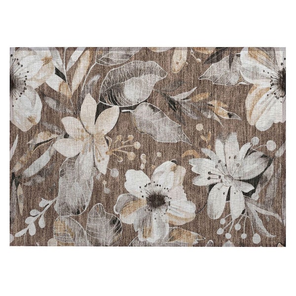 Addison Rugs Chantille Machine Washable Indoor/Outdoor Abstract ACN2260 Chocolate 1 ft. 8 in. x 2 ft. 6 in. Accent Rug