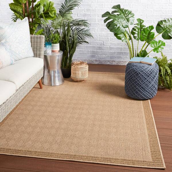 Vibe By Jaipur Living Olivine Indoor/Outdoor Trellis Gray/ Brown Runner Rug  (2'6X8')