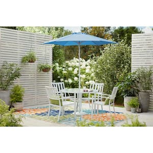 Mix and Match White Round Glass Outdoor Patio Dining Table