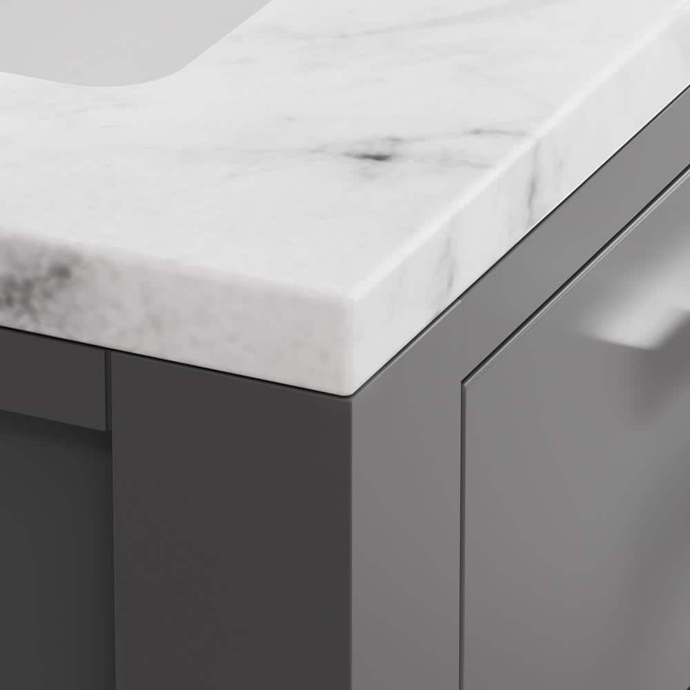 Madison 24" Cashmere Grey Marble Top Single Sink Vanity