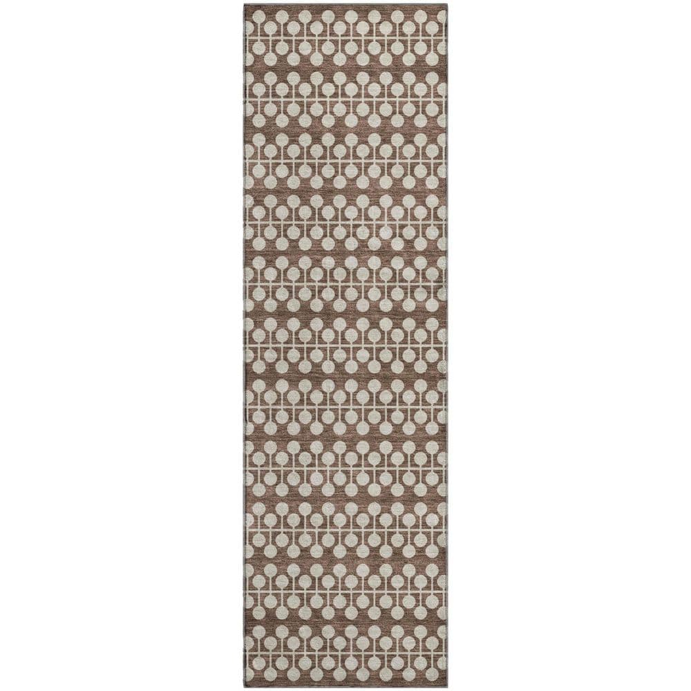 Mayfield Premium Machine Washable Abstract AMF2247 Brown 2 ft. x 7 ft. Runner Rug price history on PriceWatchPro