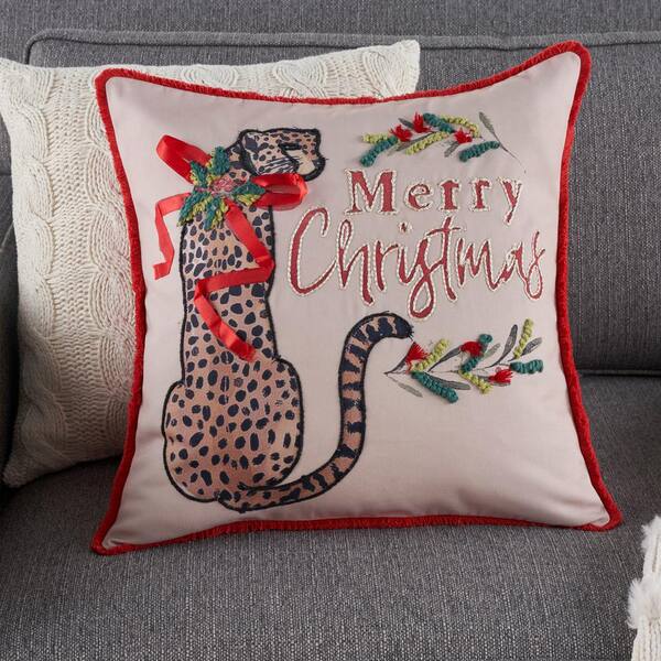 Mina Victory Holiday Pillows Animals Throw Pillow - Natural - 12 x 20