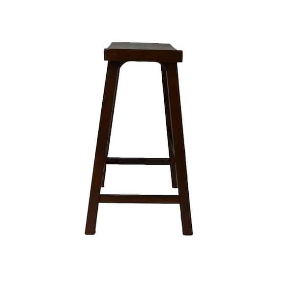 24 in. Walnut Wood Bar Stool