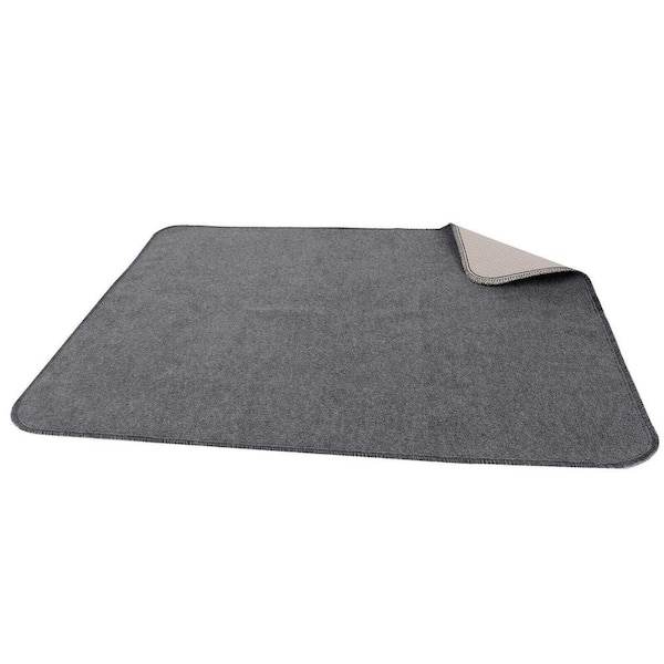 Waterproof Dog Food Mat Non-Slip - Pack of 2 Dog Bowl Mat Absorbent Pet  Feeding Mats Washable Pee Pads for Puppies Cats, Solid Grey 35.4 X 23.6